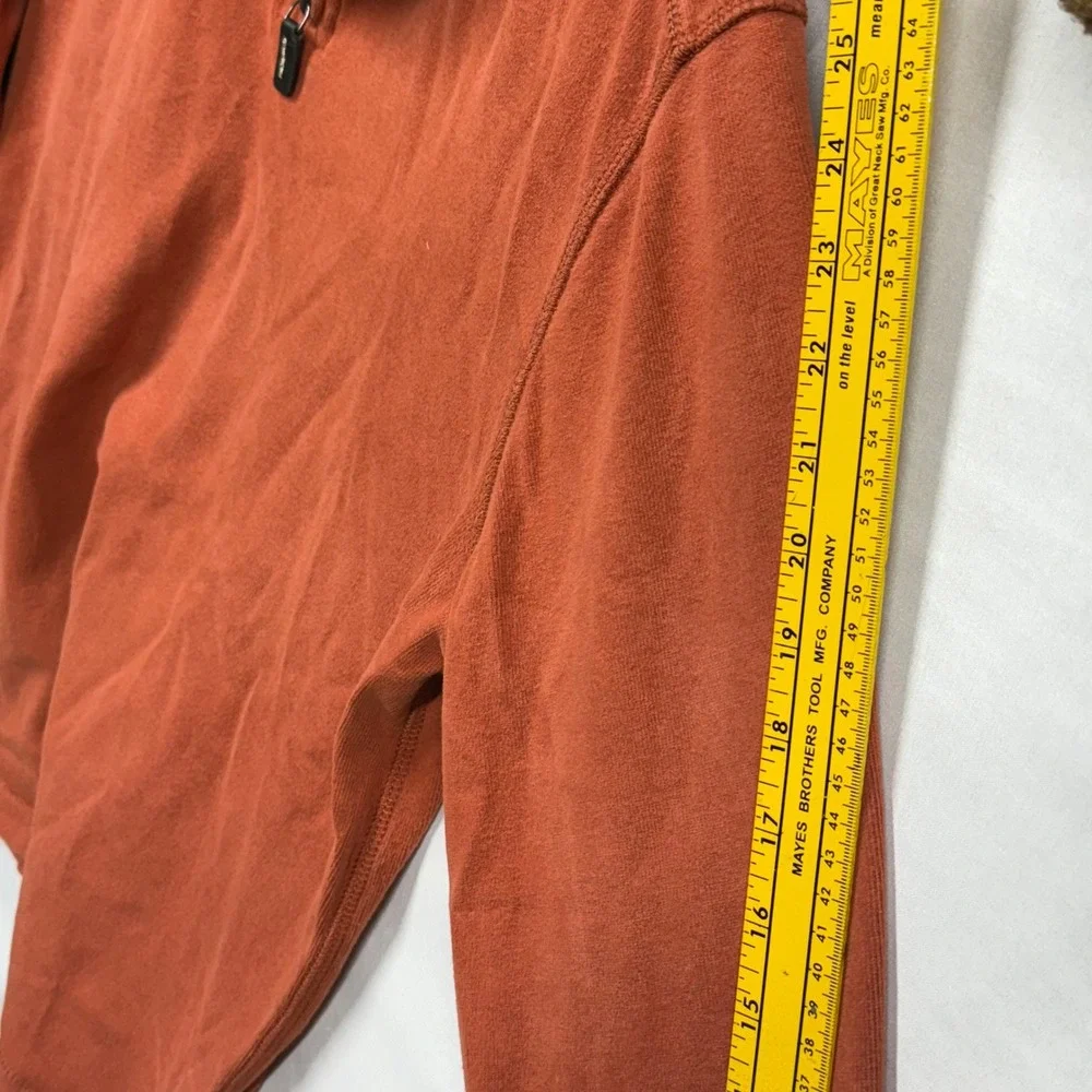J. Crew Mens Authentic Jersey Quarter Zip Pullover Sweatshirt‎ Medium Orange